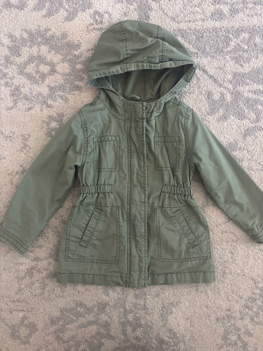 Old Navy Toddler Girls Hooded Utility Jacket - Olive Green